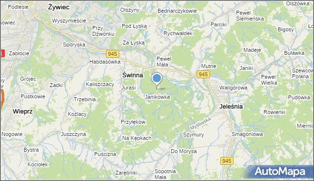 mapa Gajówka Gawroniec, Gajówka Gawroniec na mapie Targeo